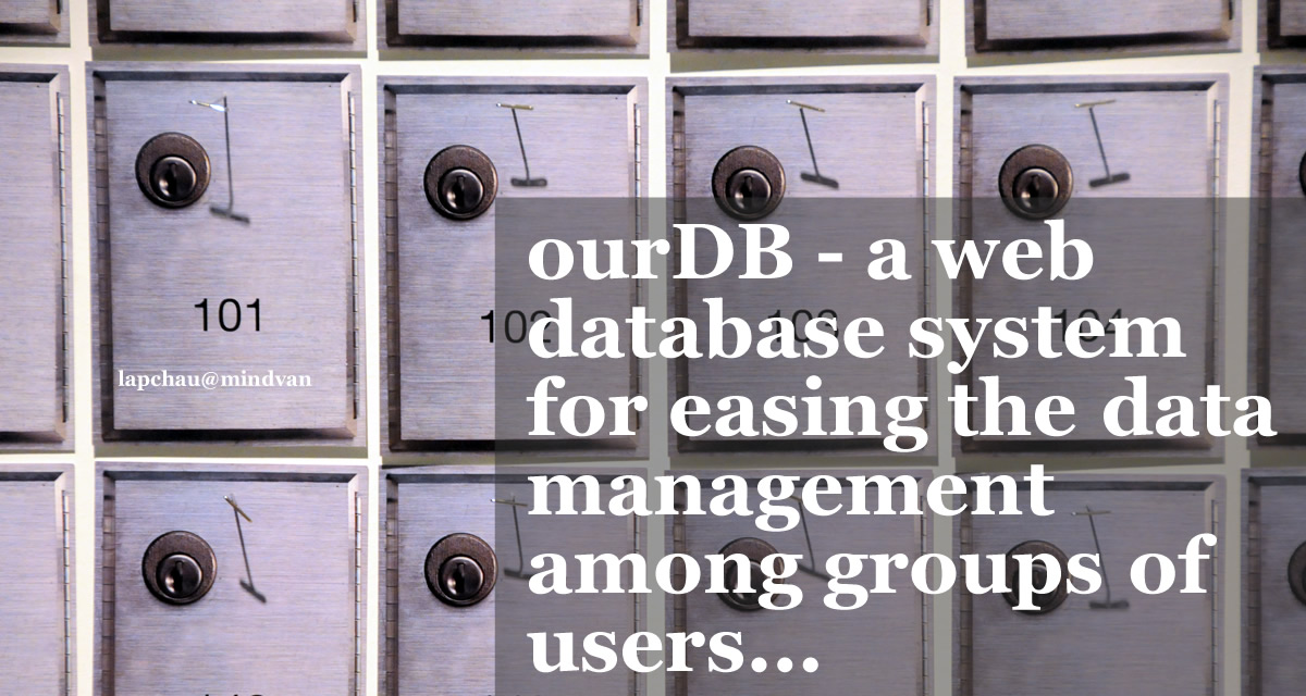 ourDB - an agile app/database design platform - Create/Design databases for sharing records, files, photos, videos with our friends all over the world, flexibly yet securely; and build apps based on our files/data - from months to a day even we are NOT programmers